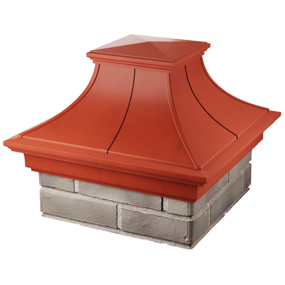 Колпак Zking Монблан Премиум Красный на столб 1.5х1.5 кирпича (385х385мм) в Геленджике фото