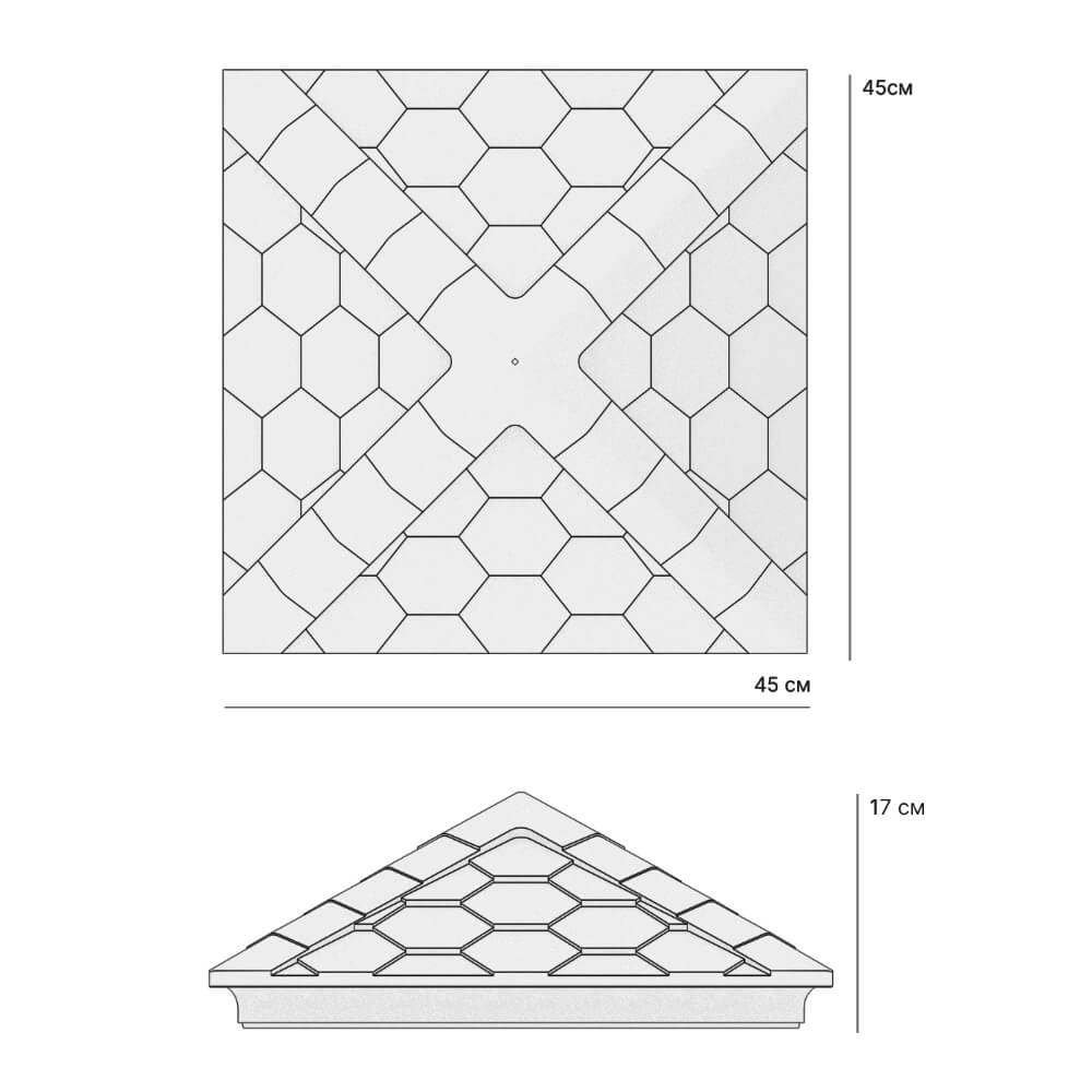 Колпак Zking Эверест Серый на столб 1.5х1.5 кирпича (390х390мм) в Геленджике фото