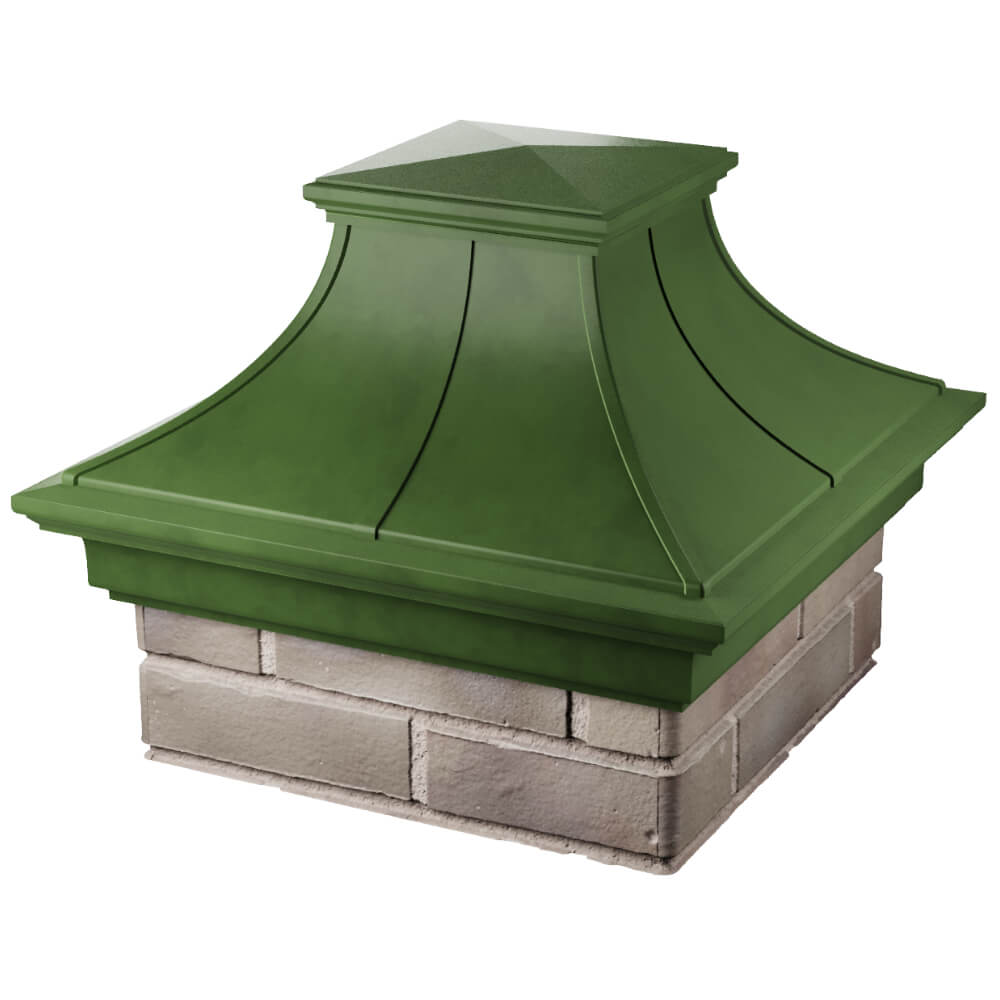 Колпак Zking Монблан Премиум Зеленый на столб 1.5х1.5 кирпича (385х385мм) в Геленджике фото