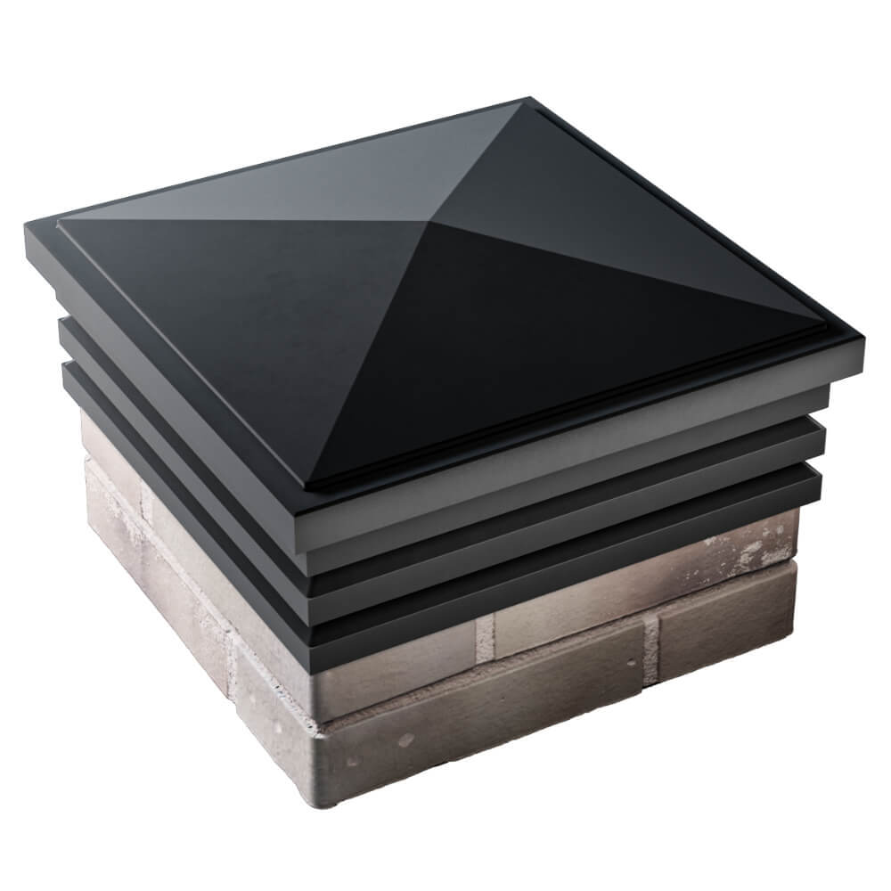 Колпак Zking Бона ХайТек Черный на столб 1.5х1.5 кирпича (385х385мм) в Геленджике фото