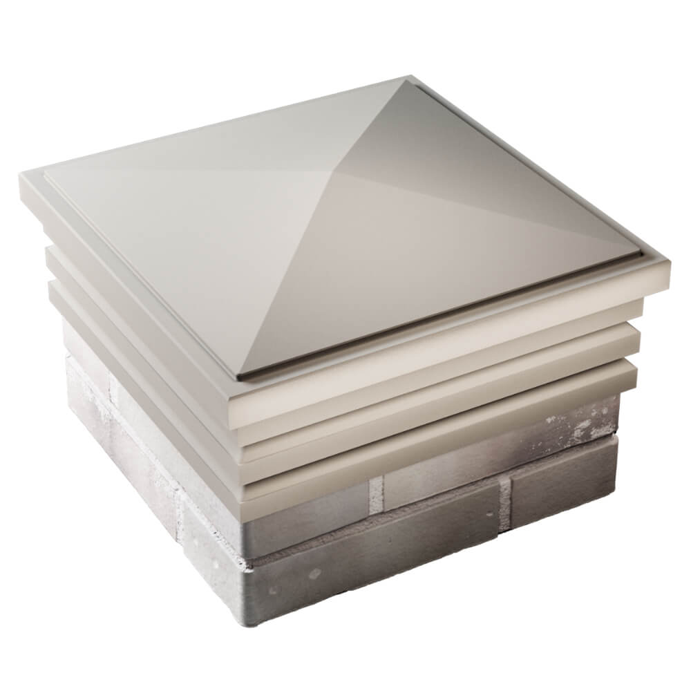 Колпак Zking Бона ХайТек Бежевый на столб 1.5х1.5 кирпича (385х385мм) в Геленджике фото