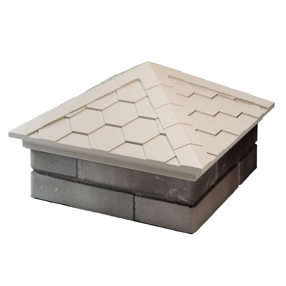 Колпак Zking Эверест Бежевый на столб 1.5х1.5 кирпича (390х390мм) в Геленджике фото