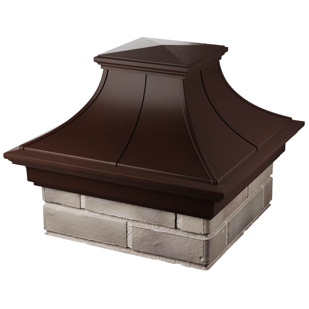 Колпак Zking Монблан Премиум Коричневый на столб 1.5х1.5 кирпича (385х385мм) в Геленджике фото