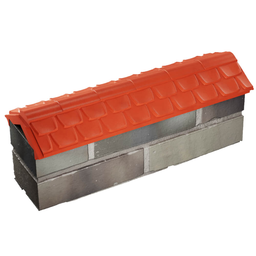 Парапет Zking Эльбрус Красный с посадкой на 0.5 кирпича (130мм) в Геленджике фото