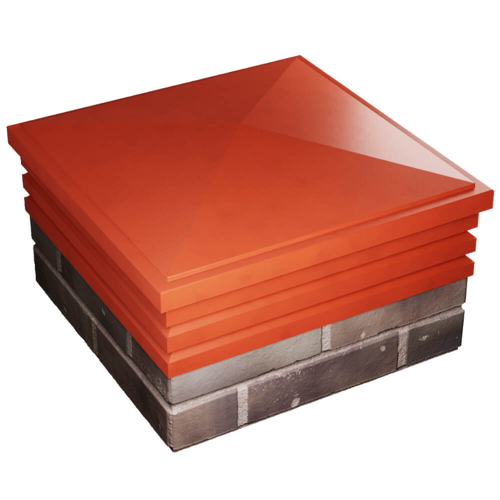 Колпак Zking Бона ХайТек Красный на столб 2х2 кирпича (513х513мм) в Геленджике фото