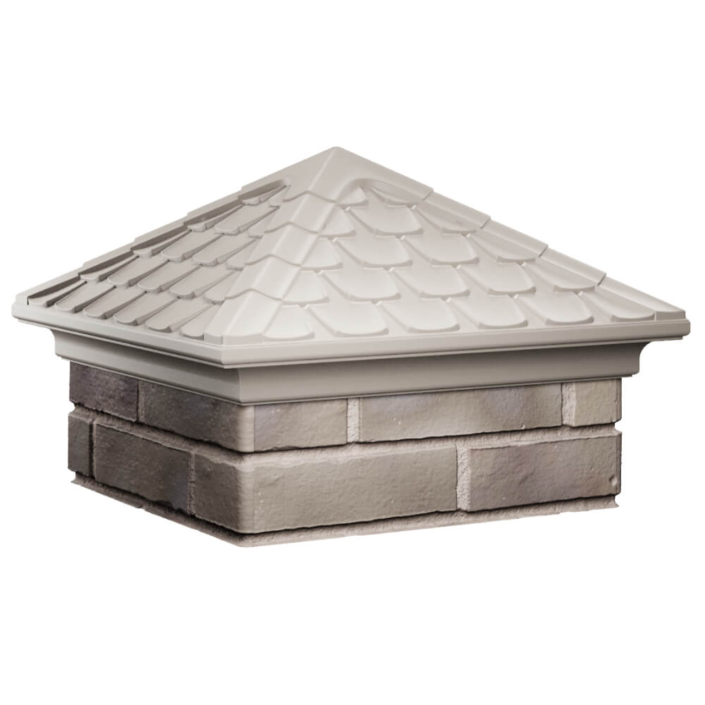 Колпак Zking Эльбрус Бежевый на столб 1.5х1.5 кирпича (385х385мм) в Геленджике фото