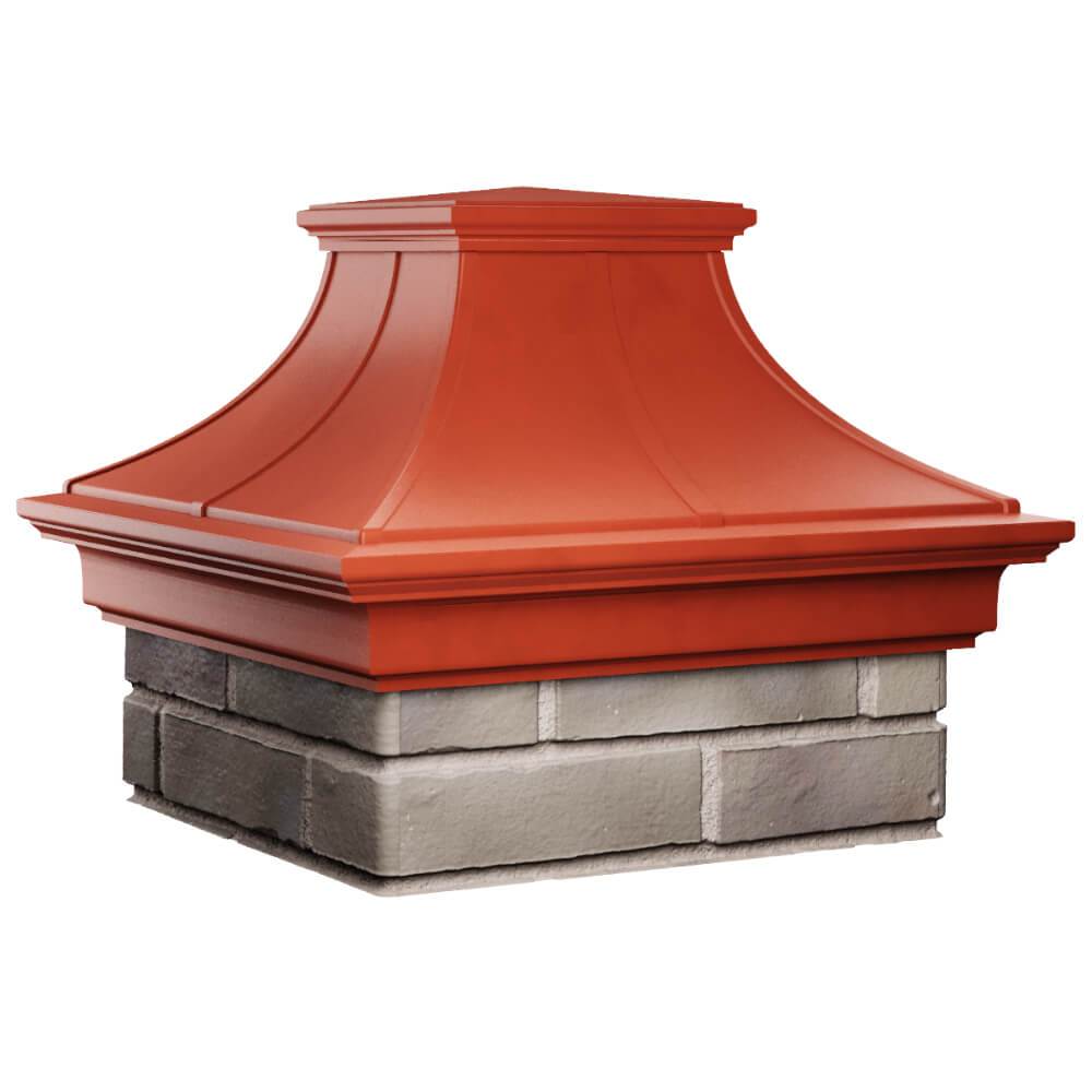 Колпак Zking Монблан Премиум Красный на столб 1.5х1.5 кирпича (385х385мм) в Геленджике фото