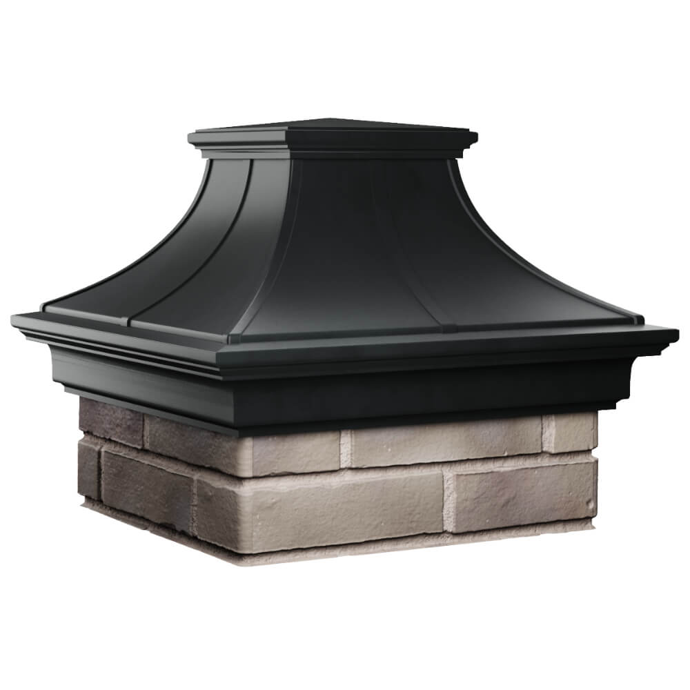 Колпак Zking Монблан Премиум Черный на столб 1.5х1.5 кирпича (385х385мм) в Геленджике фото