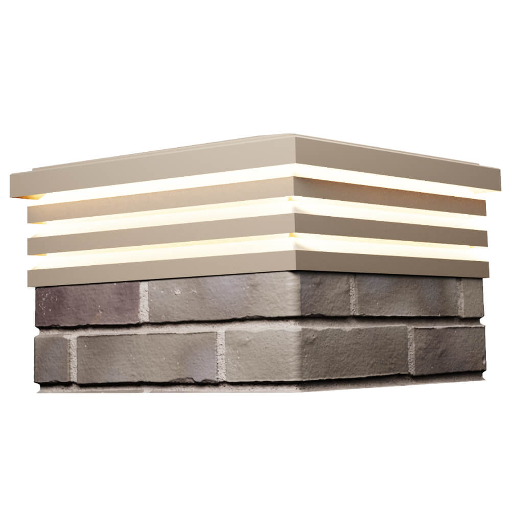 Колпак Zking Бона ХайТек Бежевый на столб 1.5х1.5 кирпича (385х385мм) с подсветкой в Геленджике фото