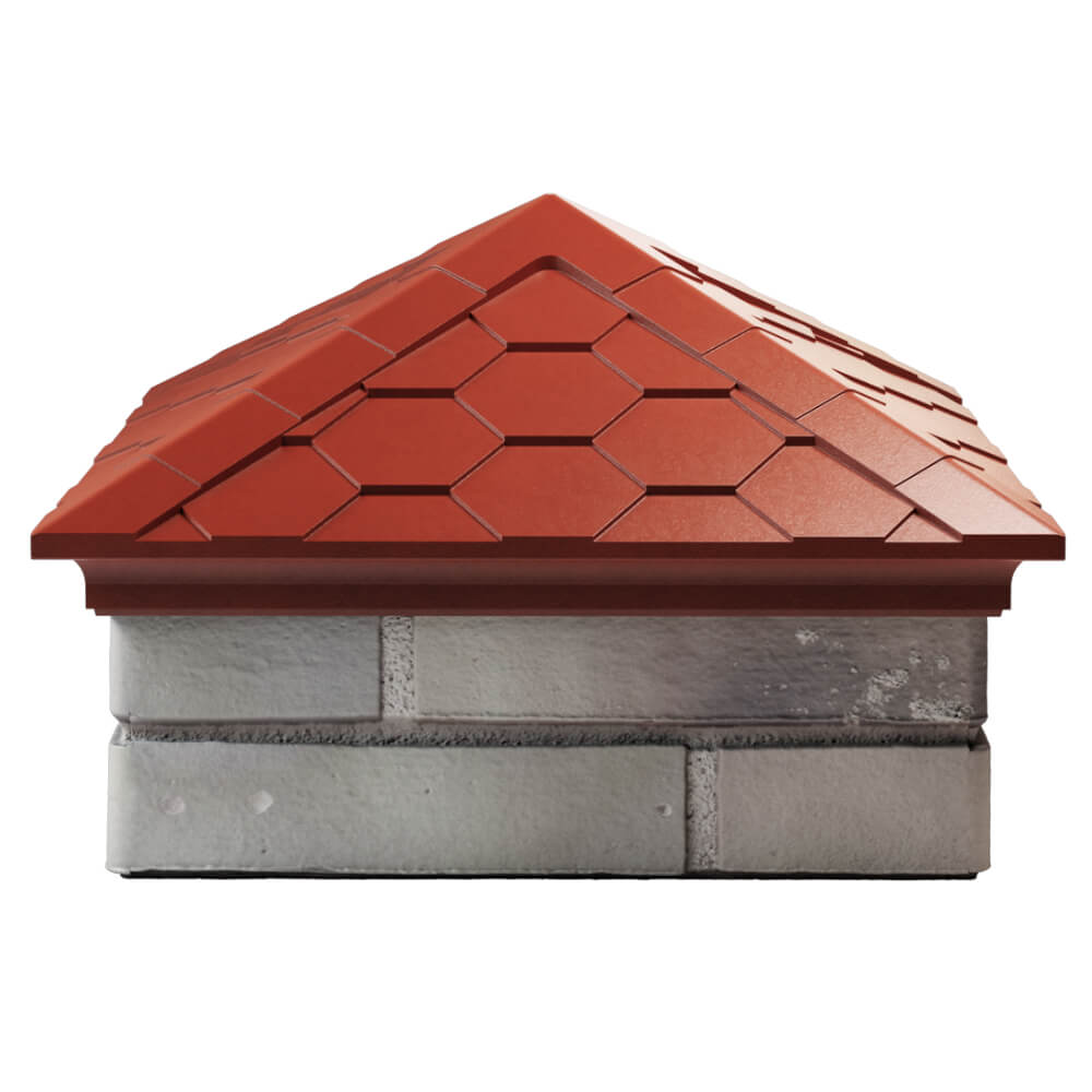 Колпак Zking Эверест Красный на столб 1.5х1.5 кирпича (390х390мм) Геленджик фото