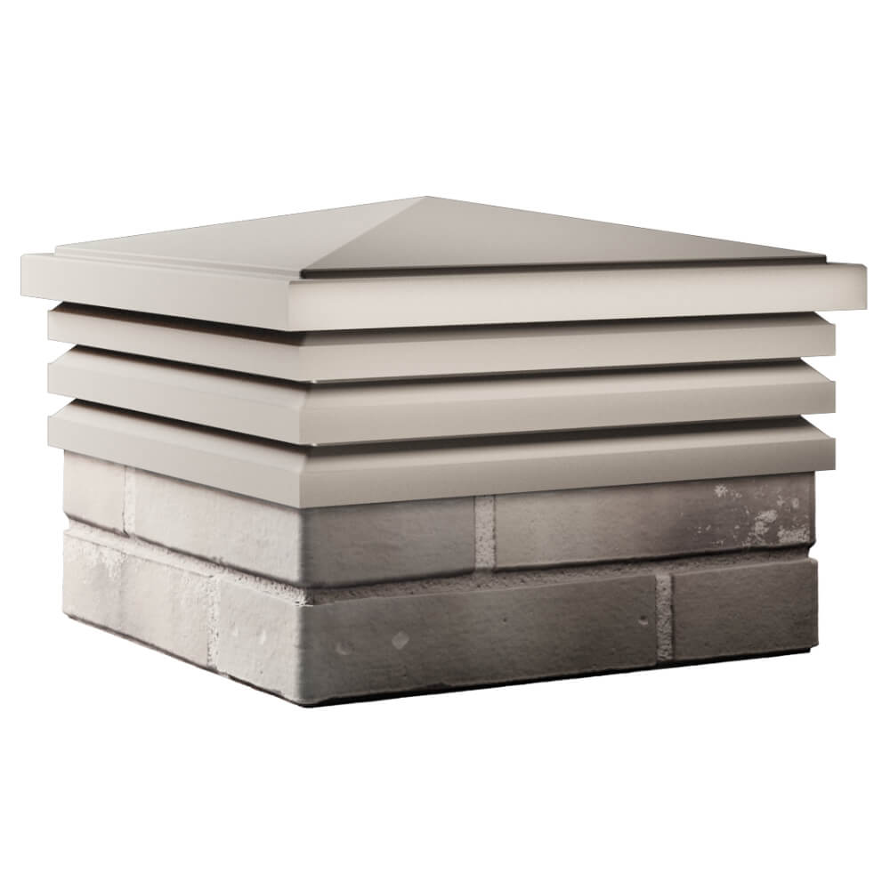 Колпак Zking Бона ХайТек Бежевый на столб 1.5х1.5 кирпича (385х385мм) в Геленджике фото