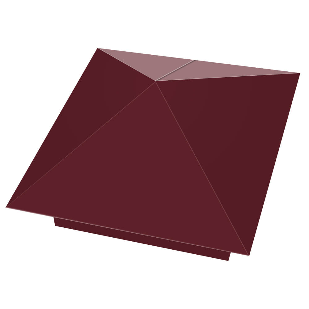 Колпак металлический 390х390мм RAL3005 Красное Вино заборный Геленджик фото