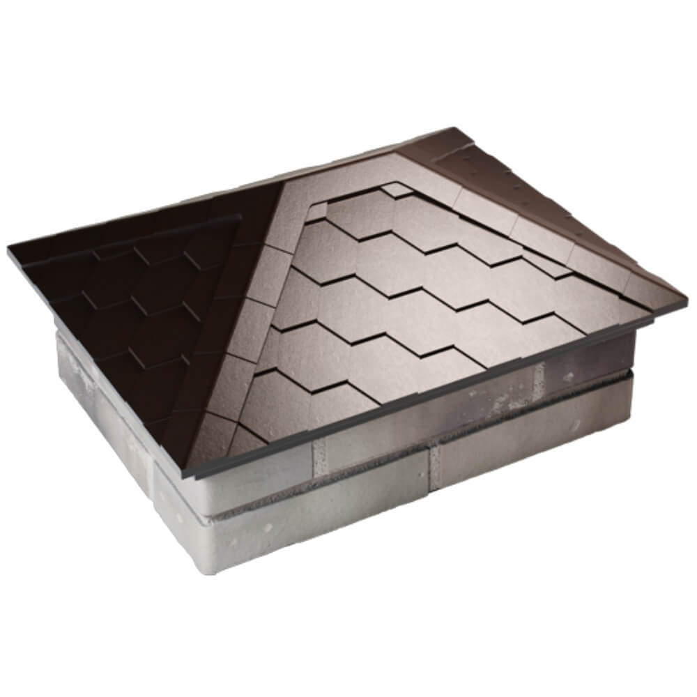 Колпак Zking Эверест Коричневый на столб 2х1.5 кирпича (520х390мм) Геленджик фото