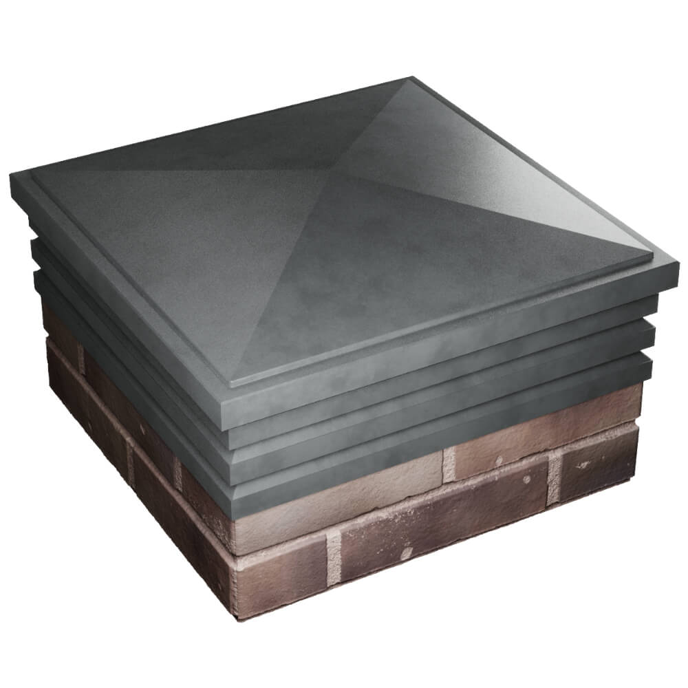 Колпак Zking Бона ХайТек Серый на столб 2х2 кирпича (513х513мм) в Геленджике фото