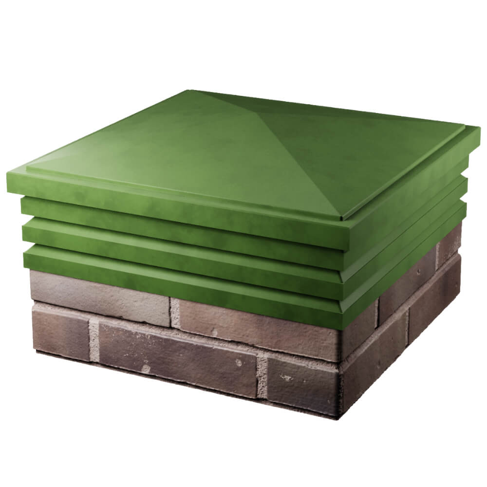 Колпак Zking Бона ХайТек Зеленый на столб 2х2 кирпича (513х513мм) в Геленджике фото