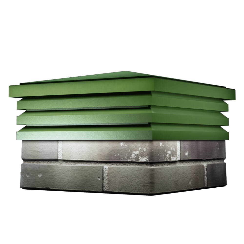 Колпак Zking Бона ХайТек Зеленый на столб 1.5х1.5 кирпича (385х385мм) в Геленджике фото