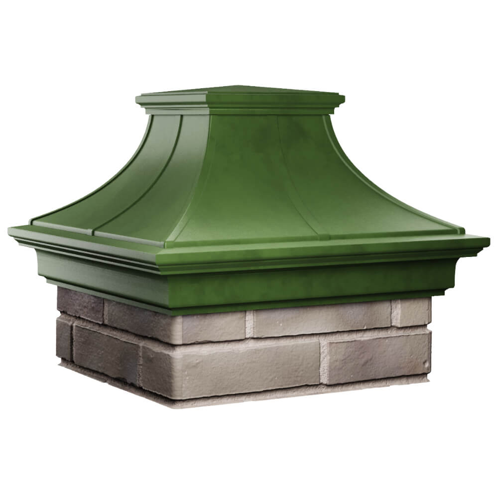 Колпак Zking Монблан Премиум Зеленый на столб 1.5х1.5 кирпича (385х385мм) в Геленджике фото