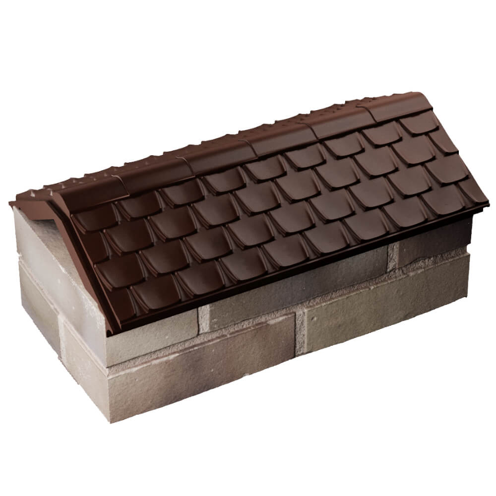 Парапет Zking Эльбрус Коричневый с посадкой на 1 кирпич (255мм) в Геленджике фото