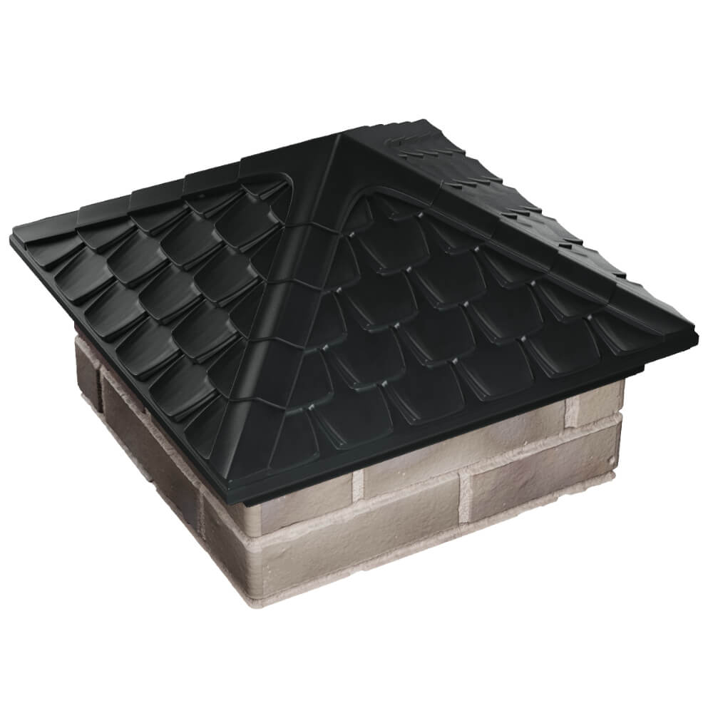 Колпак Zking Эльбрус Черный на столб 1.5х1.5 кирпича (385х385мм) в Геленджике фото