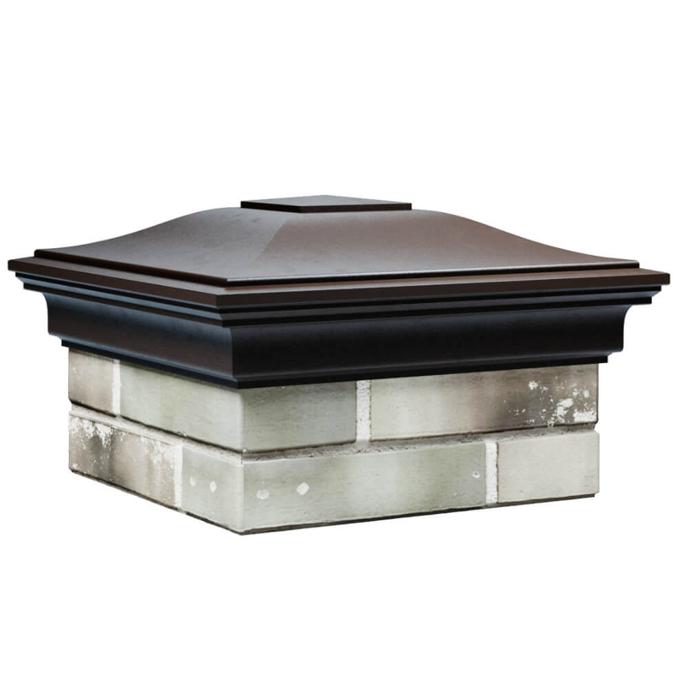 Колпак Zking Монблан Коричневый на столб 1.5х1.5 кирпича (385х385мм) в Геленджике фото