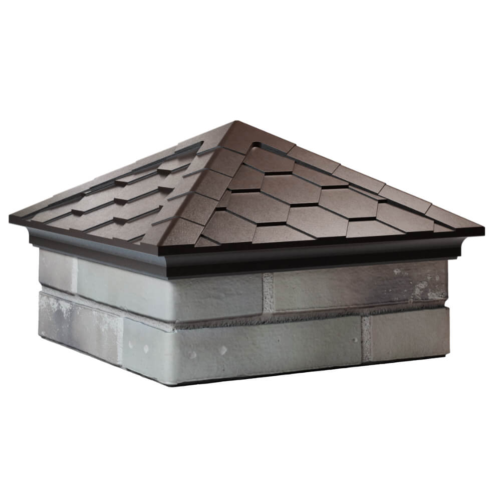 Колпак Zking Эверест Коричневый на столб 1.5х1.5 кирпича (390х390мм) в Геленджике фото