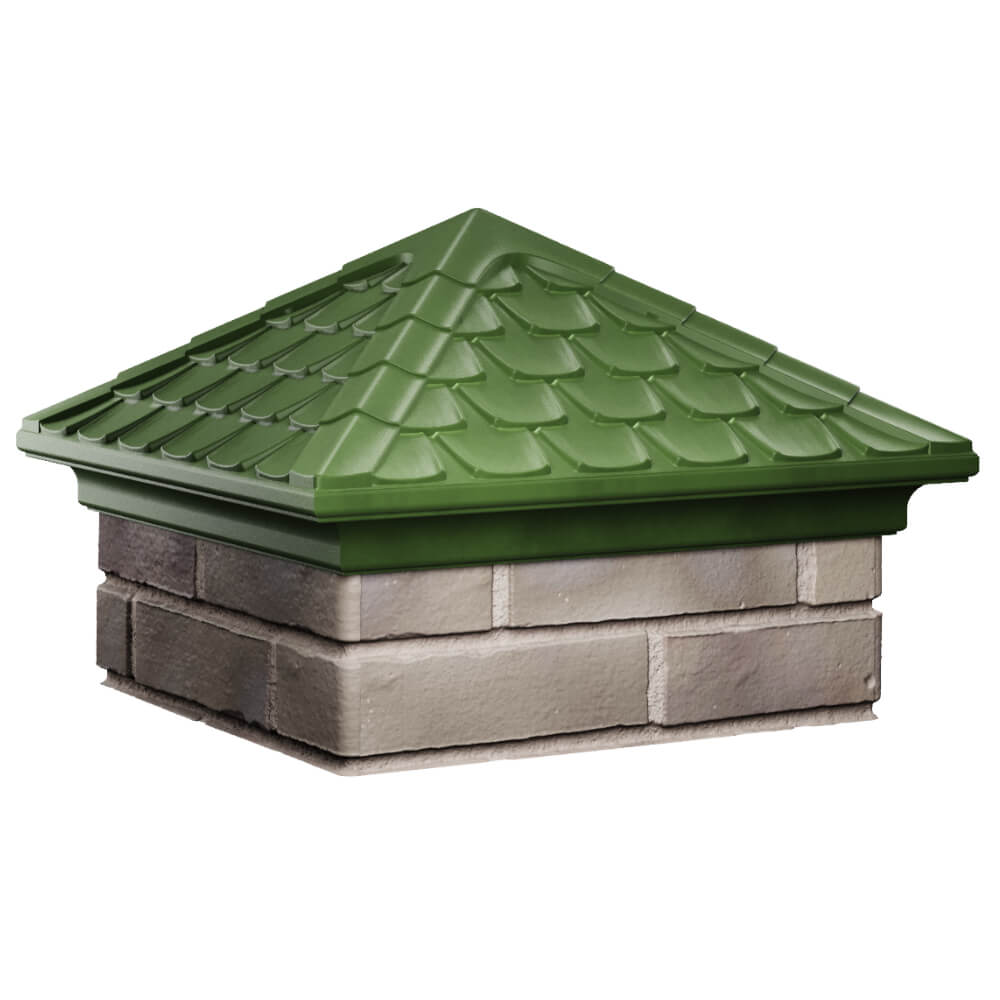 Колпак Zking Эльбрус Зеленый на столб 1.5х1.5 кирпича (385х385мм) в Геленджике фото