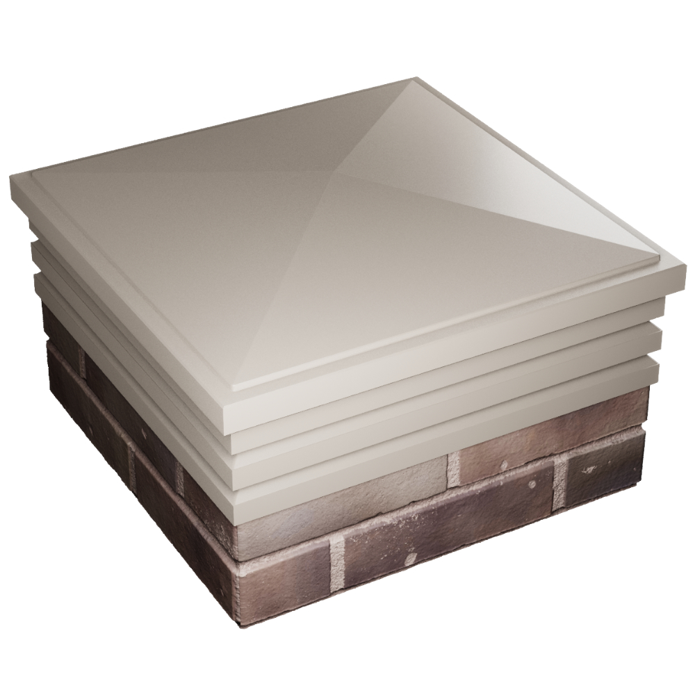 Колпак Zking Бона ХайТек Бежевый на столб 2х2 кирпича (513х513мм) в Геленджике фото