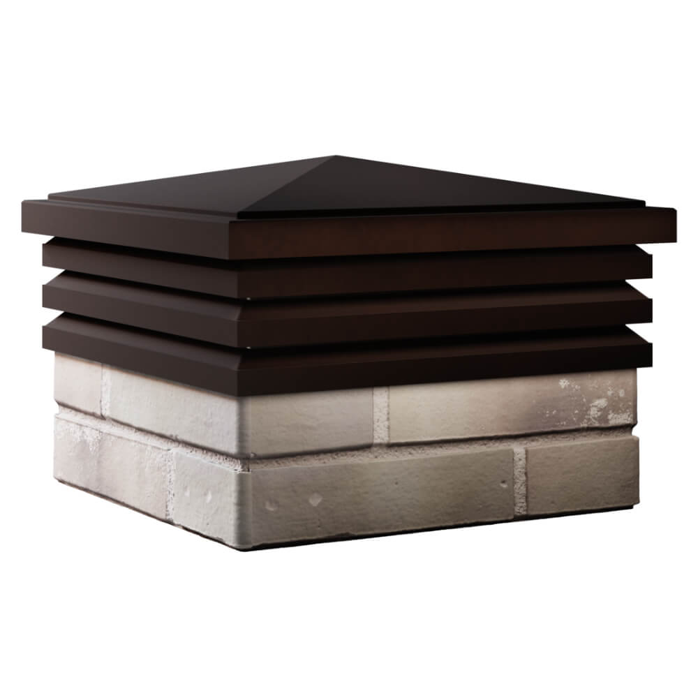 Колпак Zking Бона ХайТек Коричневый на столб 1.5х1.5 кирпича (385х385мм) в Геленджике фото