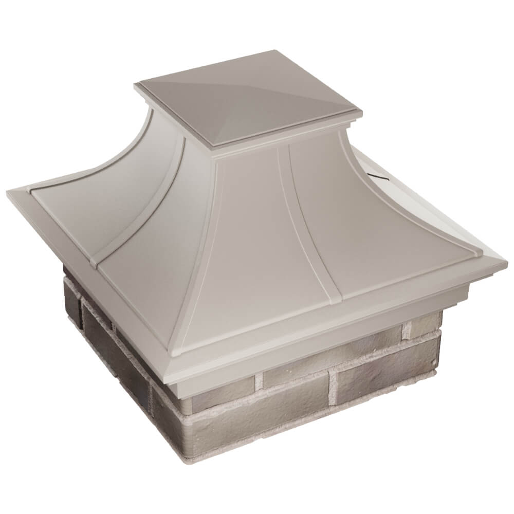 Колпак Zking Монблан Премиум Бежевый на столб 1.5х1.5 кирпича (385х385мм) в Геленджике фото