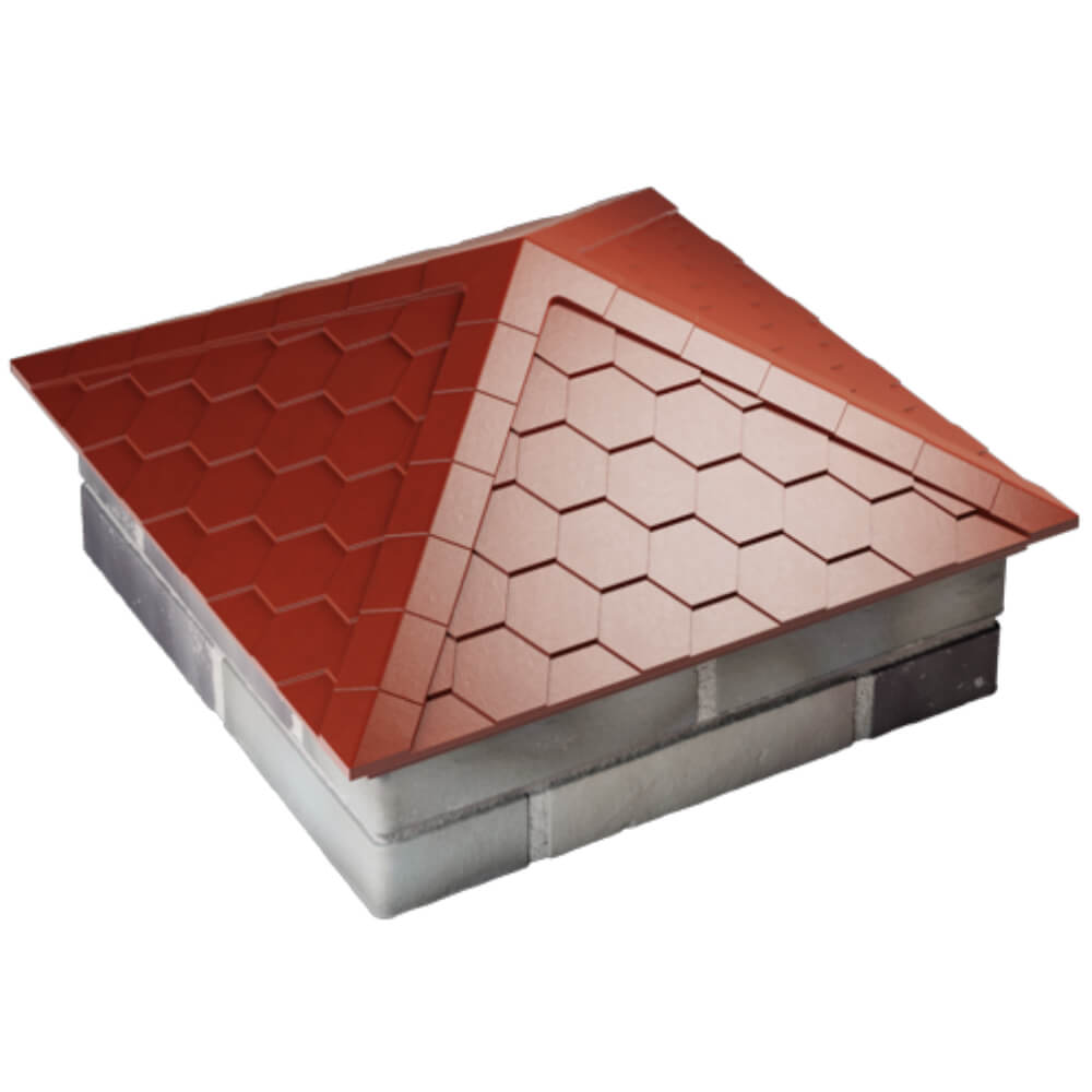 Колпак Zking Эверест Красный на столб 2х2 кирпича (535х535мм) Геленджик фото